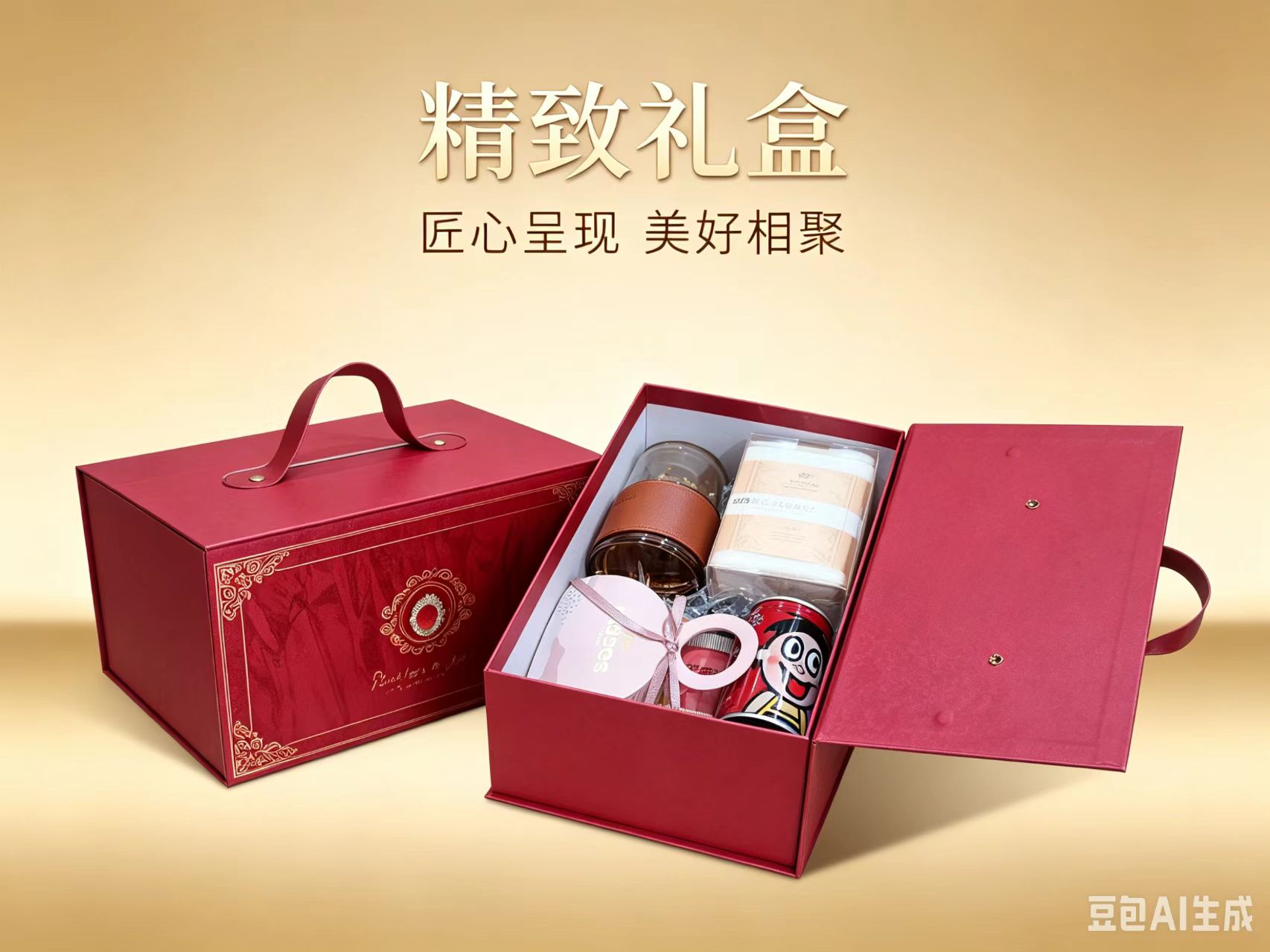 精致红色手提礼盒